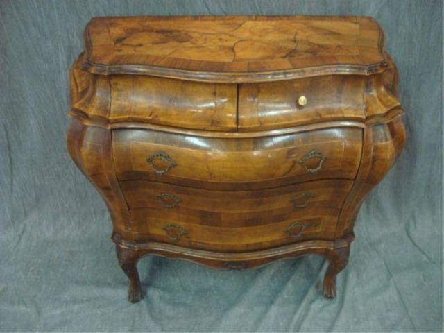 Italian Burlwood and Bombe Commode.