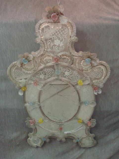 Large Antique Murano Glass Mirror  bdc2f