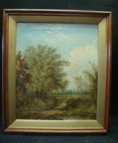 19th Cent Oil on Canvas of Landscape  bdc38