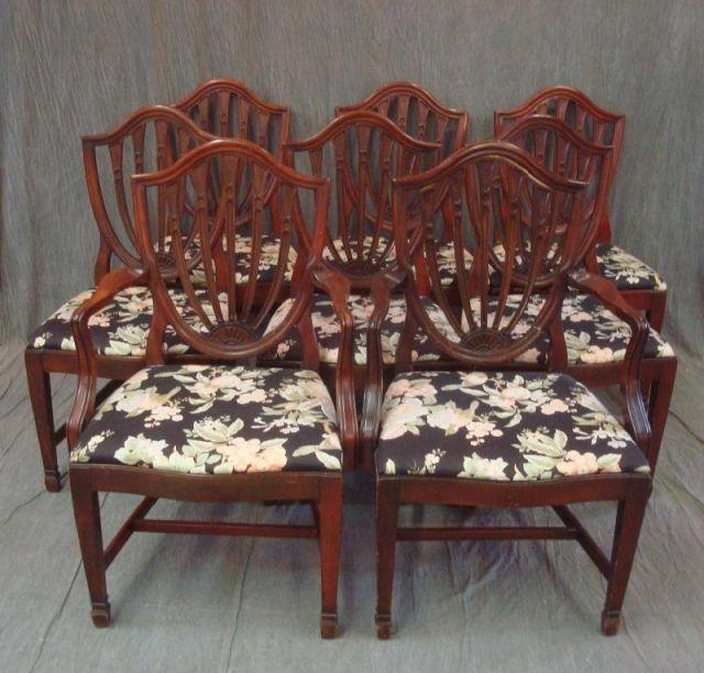 8 Mahogany Shield Back Dining Chairs  bdc5d