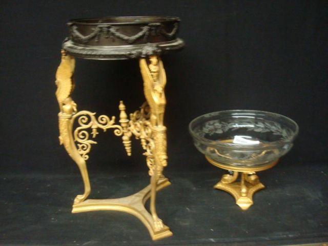 Bronze Tazza with Glass Insert bdc72