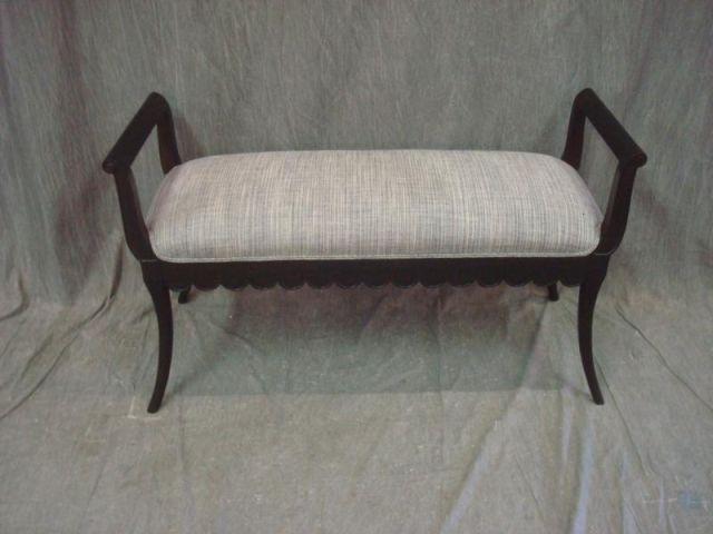 Mahogany and Upholstered Bench  bdca3