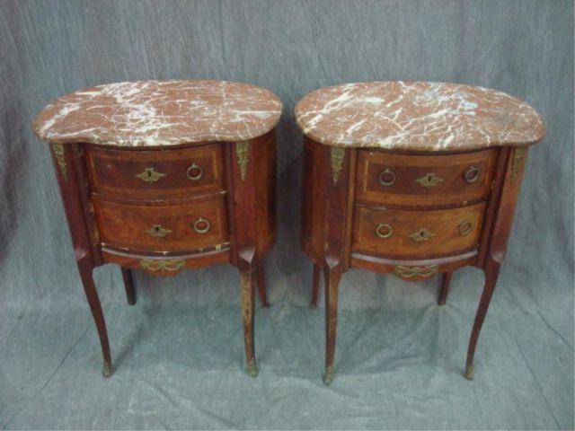 Pair of Louis XV Style Marble Top