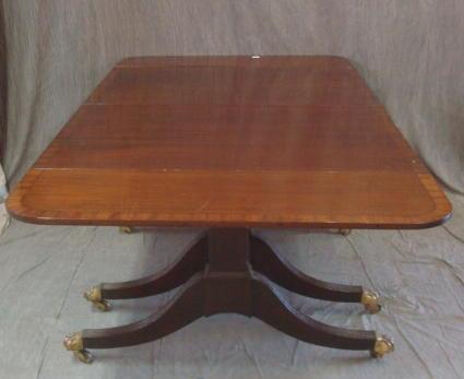 19th Cent Banded Mahogany 4 Pedestal