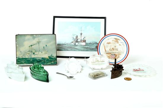 COLLECTION OF USS MAINE ITEMS.  American