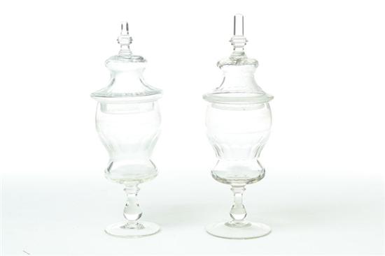 TWO GLASS APOTHECARY JARS American 1090c7