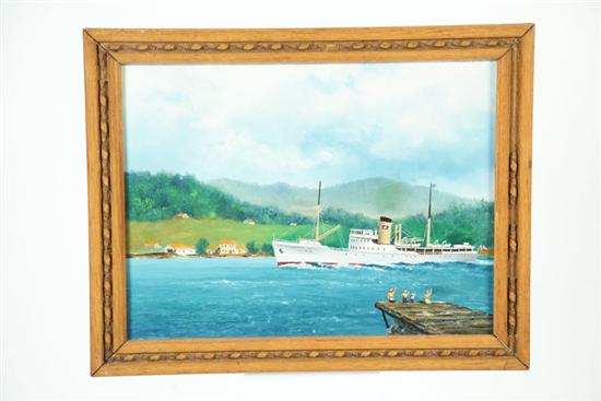 HARBOR SCENE WITH SHIP (EUROPEAN