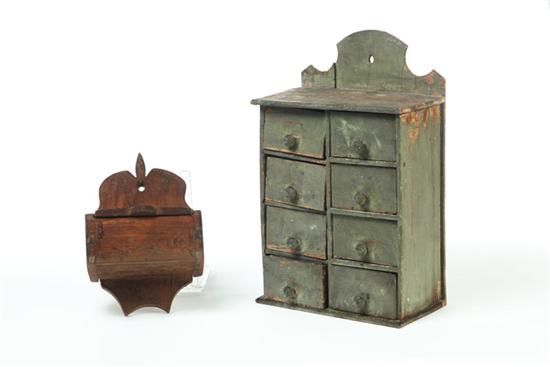 SALT BOX AND SPICE CABINET.  American