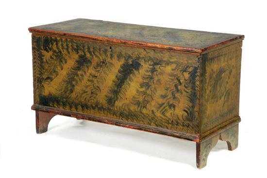 DECORATED  BLANKET CHEST.  Attributed