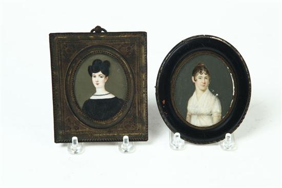 TWO MINIATURES ON IVORY Possibly 109185