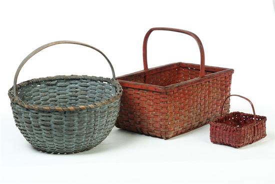 THREE PAINTED BASKETS American 1091a6