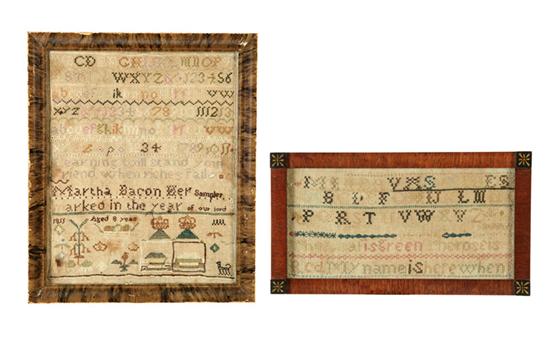 TWO SAMPLERS Martha Bacon probably 1091b3