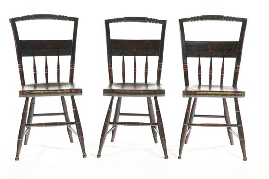 SET OF SIX DECORATED SIDE CHAIRS  1091cb