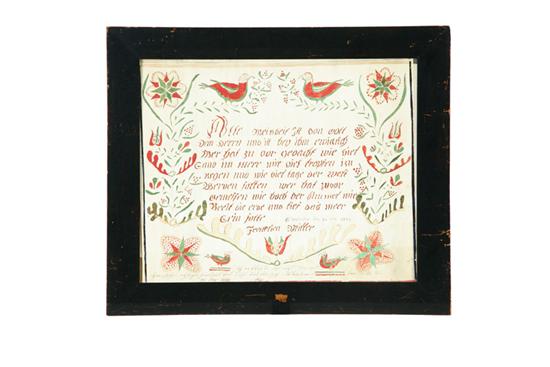 FRAKTUR.  American  mid 19th century