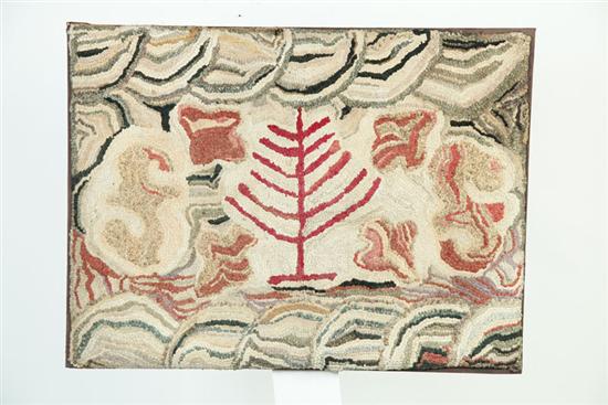 HOOKED RUG.  American  late 19th-early