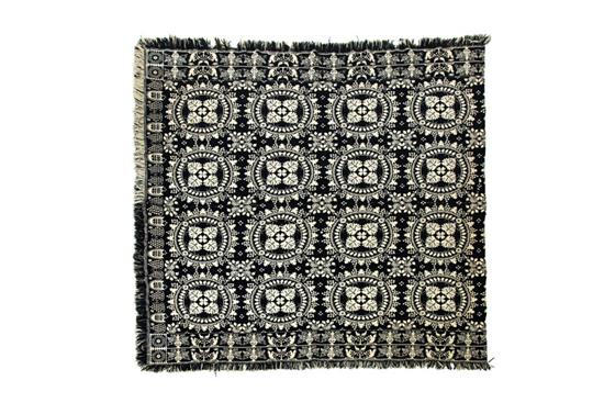 JACQUARD COVERLET.  Unsigned  American