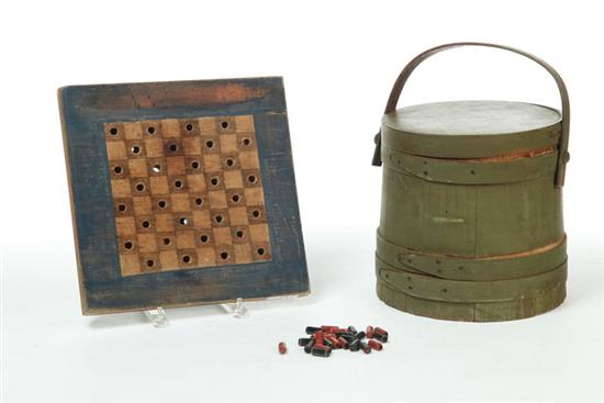 GAMEBOARD AND SUGAR BUCKET American 1092a9