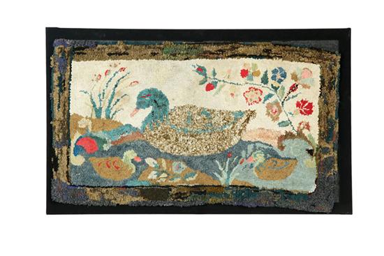 HOOKED RUG American late 19th early 1092ba