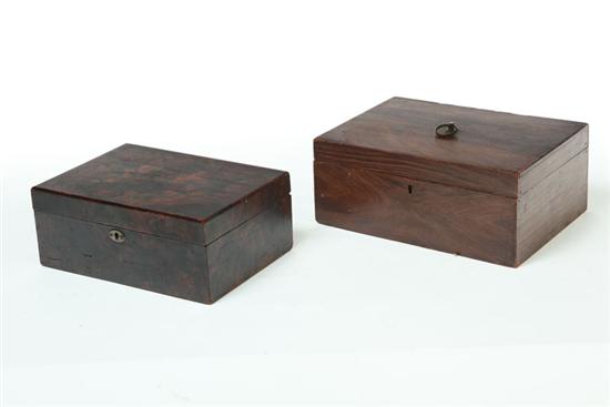 TWO GRAIN DECORATED BOXES.  American