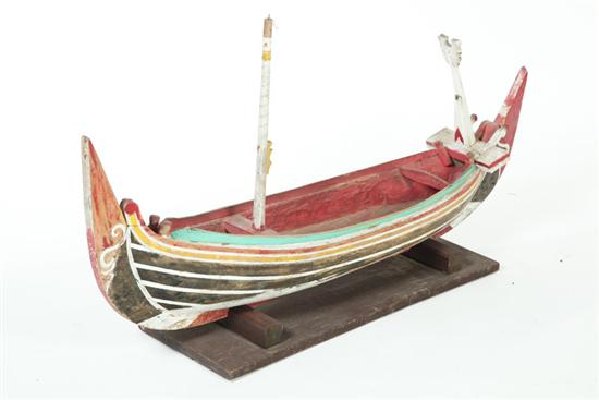 FOLK ART LONG BOAT.  American or