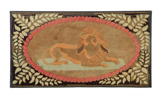 HOOKED RUG.  American  late 19th-early