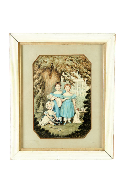 PORTRAIT OF THREE YOUNG GIRLS SIGNED 109324
