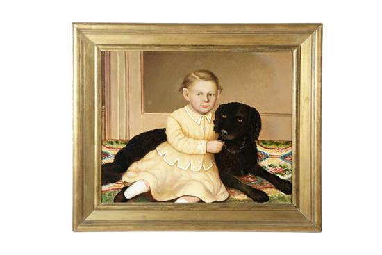 CHILD WITH DOG AMERICAN SCHOOL 109321