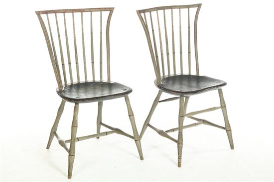PAIR OF BAMBOO WINDSOR SIDE CHAIRS.