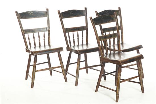 SET OF SIX DECORATED SIDE CHAIRS  109336