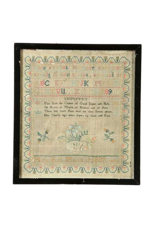 SAMPLER.  Mary Ratt  England  1809