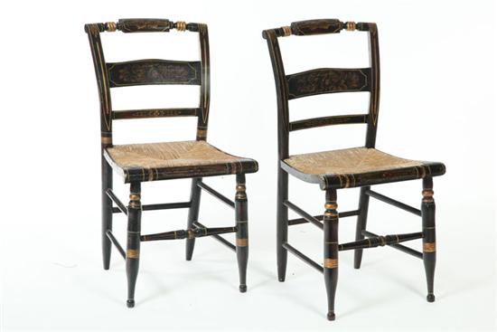 PAIR OF DECORATED SIDE CHAIRS  10934e