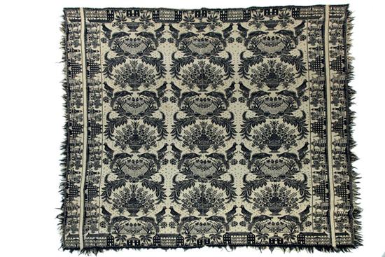 JACQUARD COVERLET.  Unsigned  probably