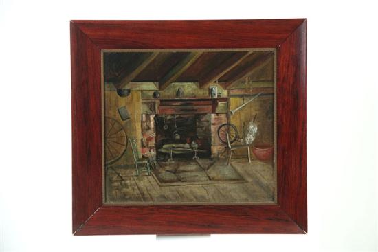 INTERIOR HEARTH SCENE AMERICAN 109362