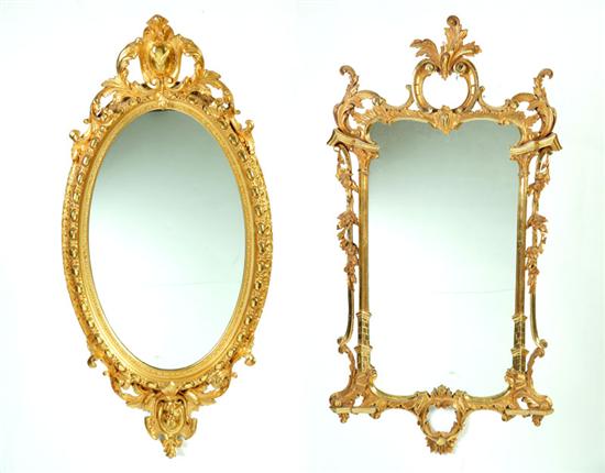 TWO GILT FRAMED MIRRORS American 10936a