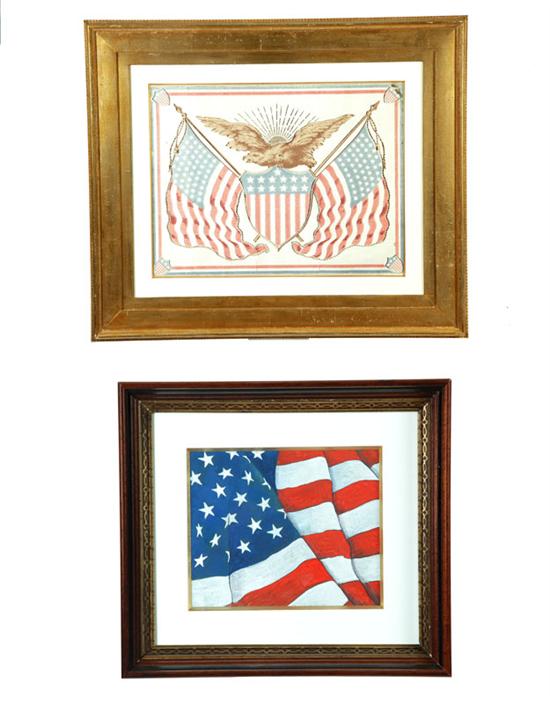 A PATRIOTIC PRINT AND PAINTING.  Block