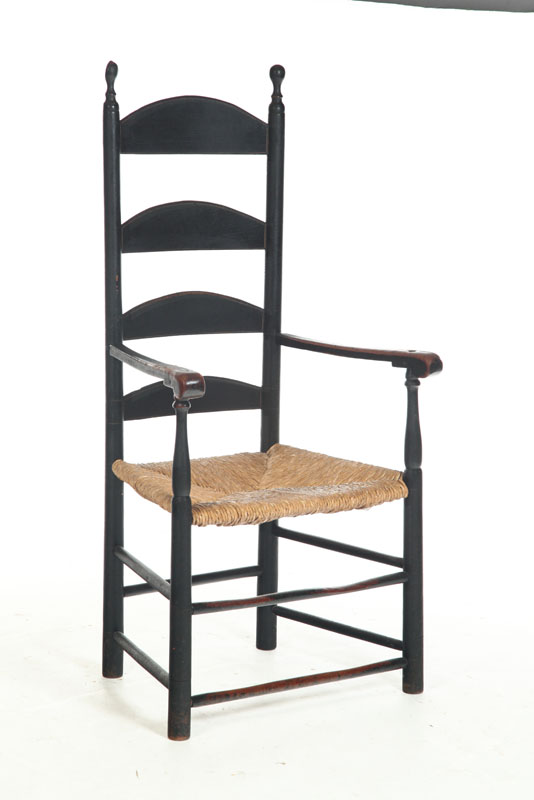 LADDERBACK ARMCHAIR.  American  late