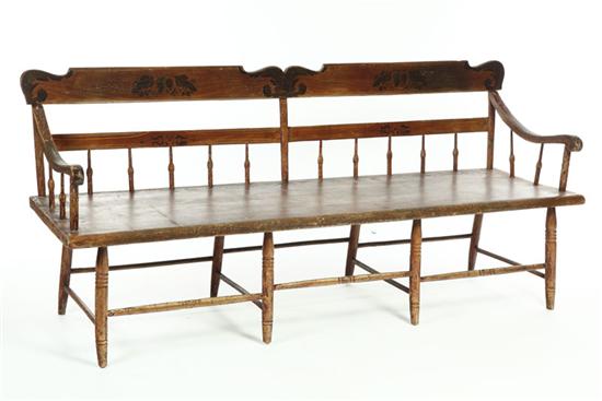 DECORATED SETTLE BENCH.  Nineteenth