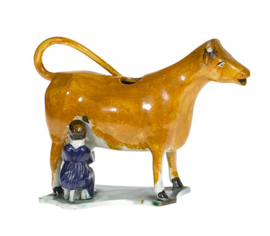 A PRATT WARE COW CREAMER the bellowing 1093ea