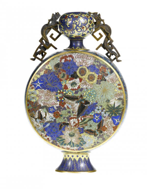 A CHINESE GILT BRONZE AND CLOISONNÉ
