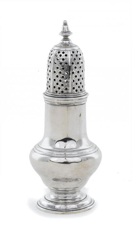 A GEORGE II PEPPER CASTER with 10940c