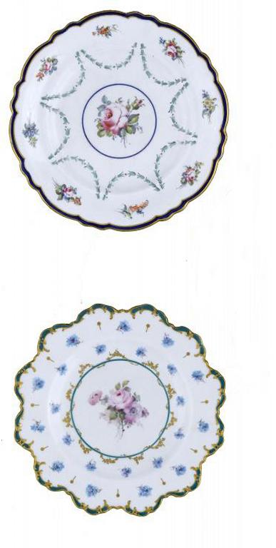 TWO ROYAL CROWN DERBY PLATES painted 109421