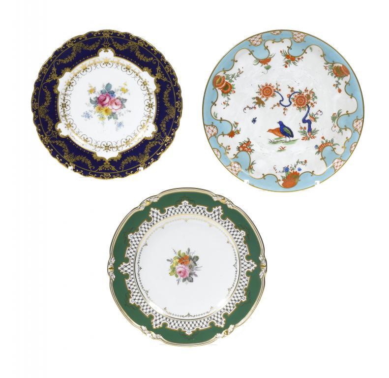 TWO ROYAL CROWN DERBY PLATES painted 10943c