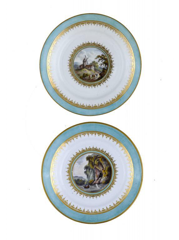 TWO DERBY PLATES one painted with 109498