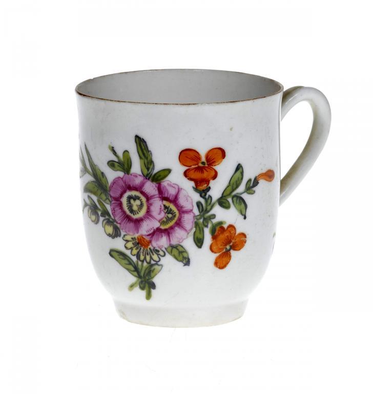 A DERBY COFFEE CUP enamelled with 109506