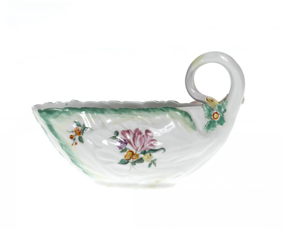 A DERBY SAUCE BOAT
moulded with