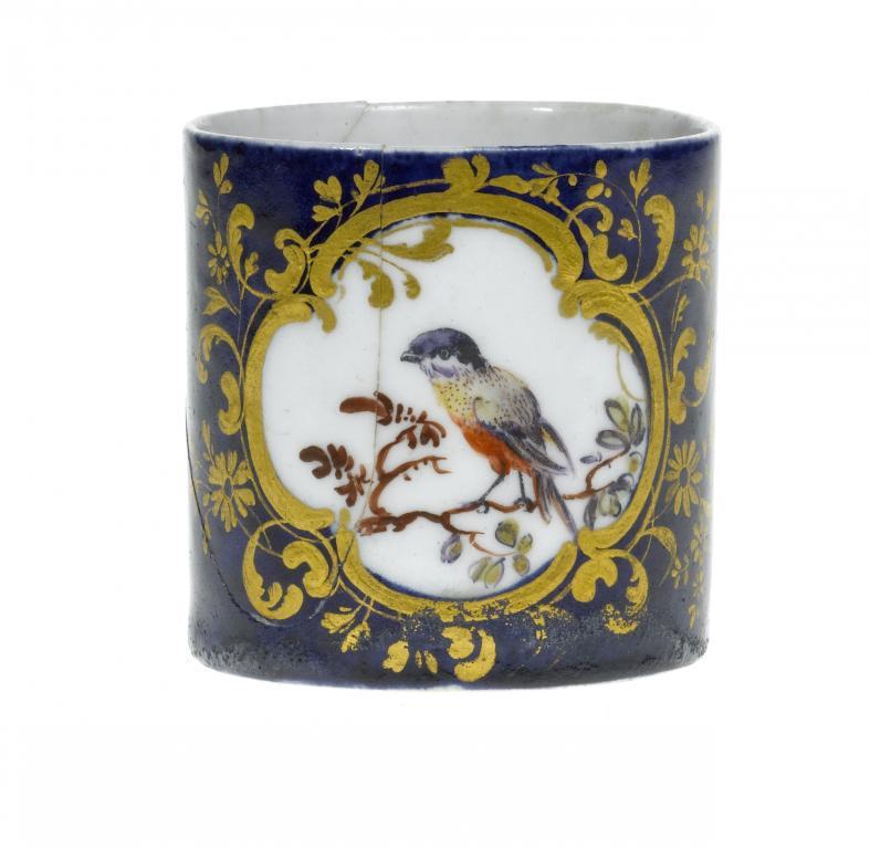 A DERBY TOILET POT
painted in