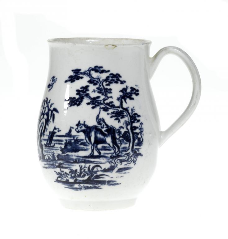 A DERBY MUG
of baluster shape, transfer