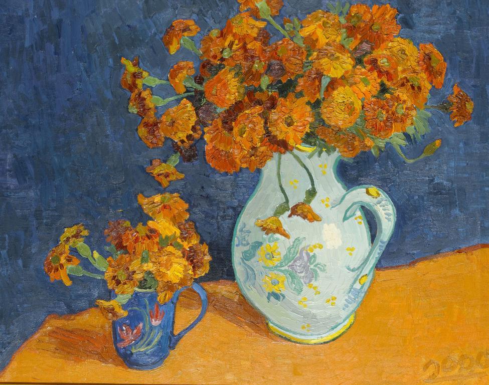 V KOMAROV, 2000
ORANGE BOUQUET ON BLUE
dated,with