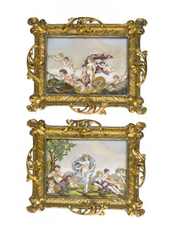 A PAIR OF GERMAN PORCELAIN PLAQUES decorated 109633