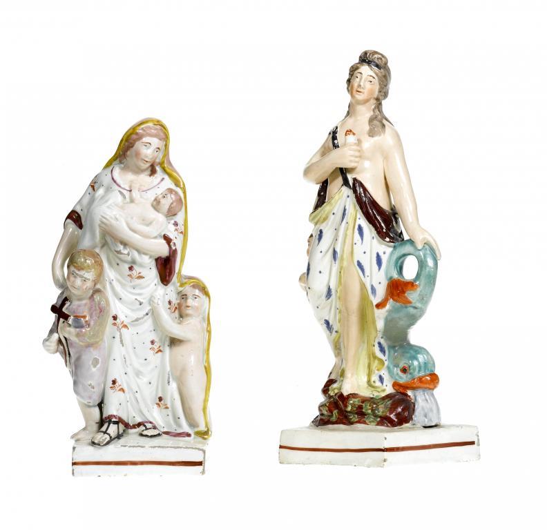 TWO STAFFORDSHIRE PEARLWARE ALLEGORICAL 1096c4